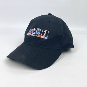 Mobil 1 Official Motor Oil NASCAR Black Baseball Strap Back Hat Cap Red Pegasus